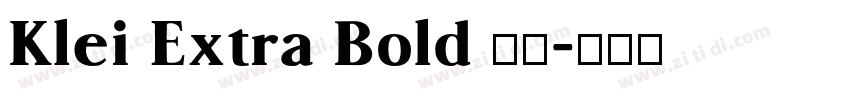 Klei Extra Bold 字体字体转换